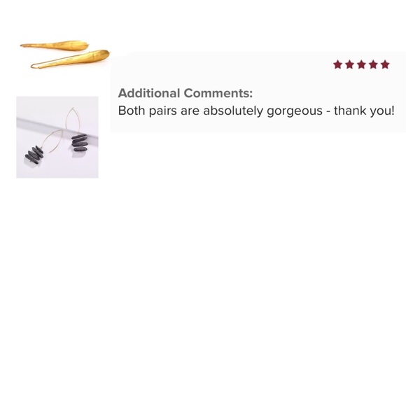 π2/$30 New Anthro Black Quartz Drop Earrings - Picture 2 of 2